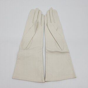 Vintage Saks 5th Ave France Leather Silk Lined Kidskin Dress Gloves Sz 6.5 Long‎